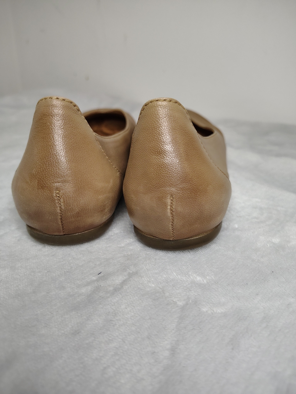 SoftWalk Women's Taupe Beige Leather Ballet Flats - Picture 4 of 6